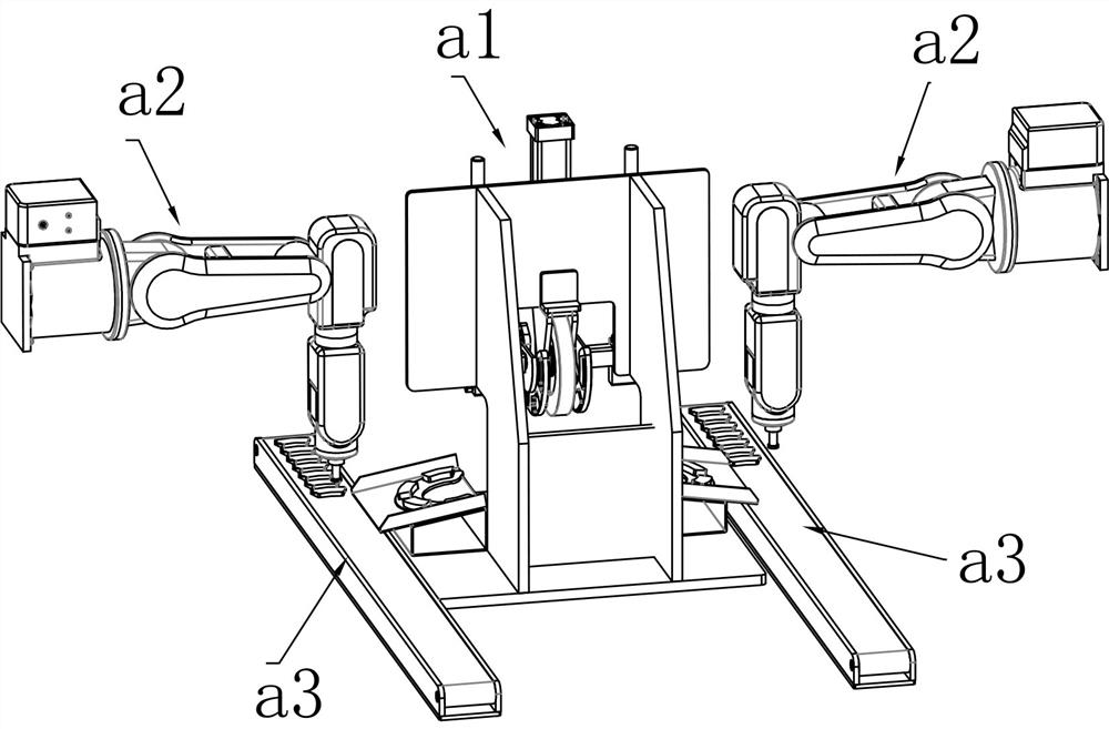 Multi-pair brake pad synchronous rotating grinding robot automatic production line