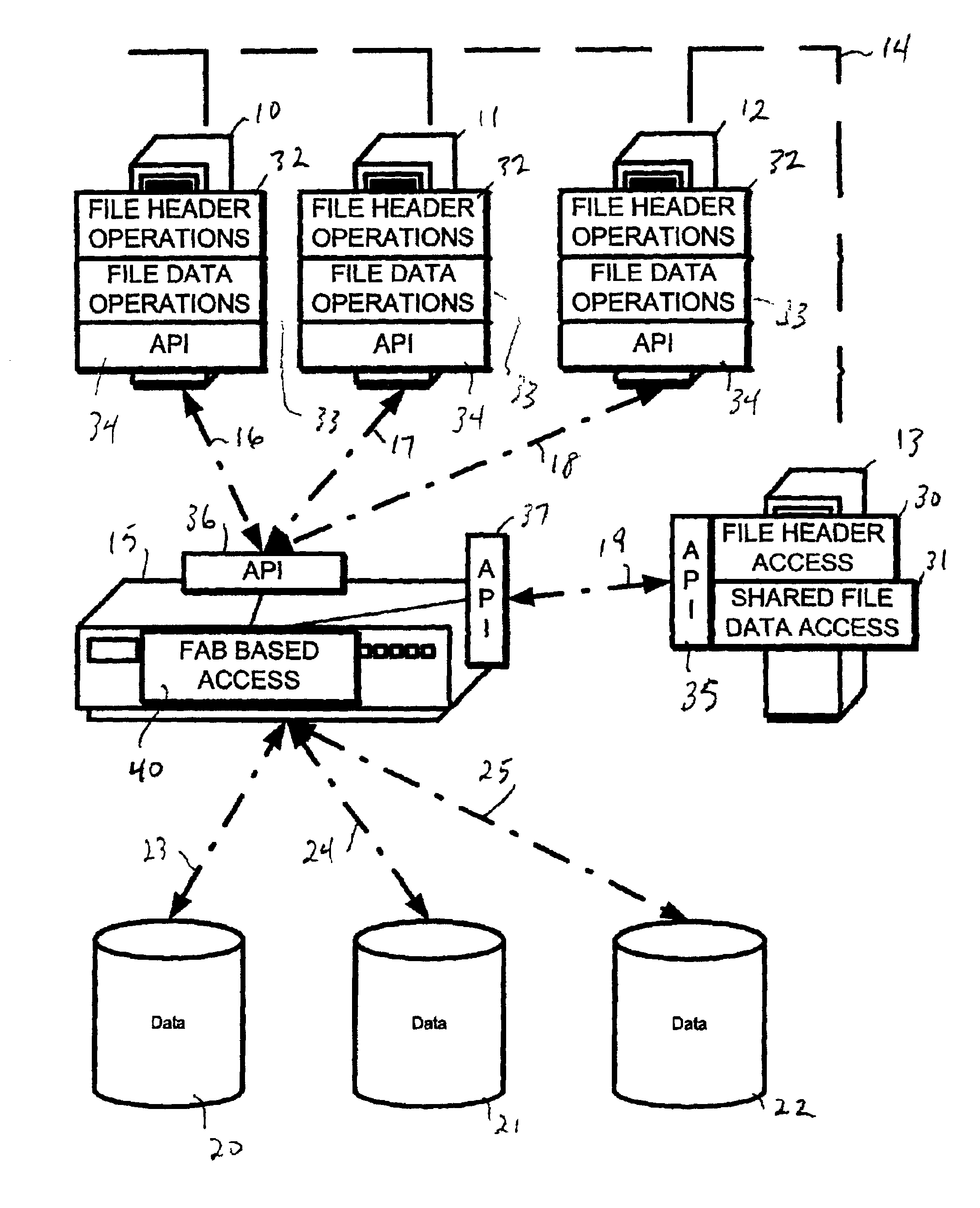 Architecture for access to embedded files using a SAN intermediate device