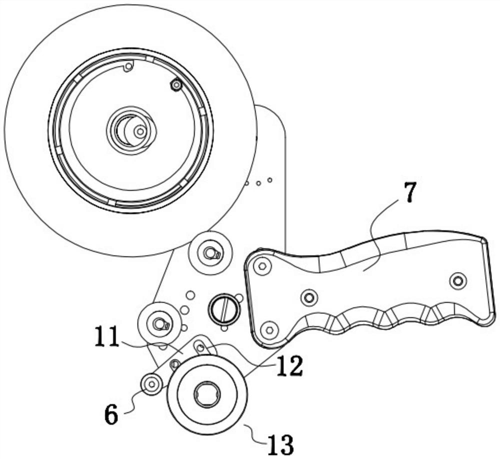 Adhesive tape laminating tool with detachable and replaceable wheel