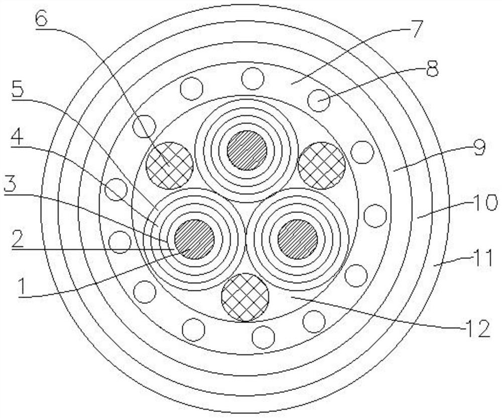 A medium-voltage fire-resistant power cable