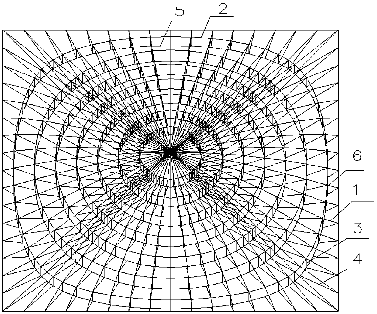 Suspended dome structure suitable for square boundary and calculation method thereof