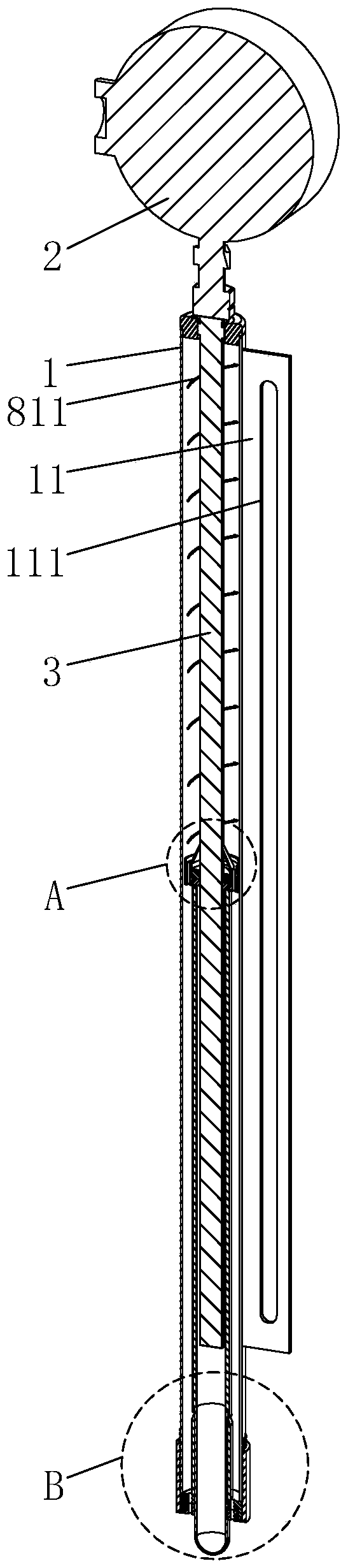 Lifting type magnetostriction displacement transmitter