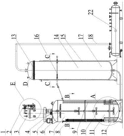 Device for evaporation process for preparing insoluble sulfur