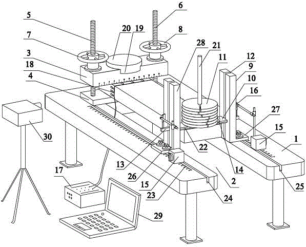 Rock beam sample cantilever type bending test device