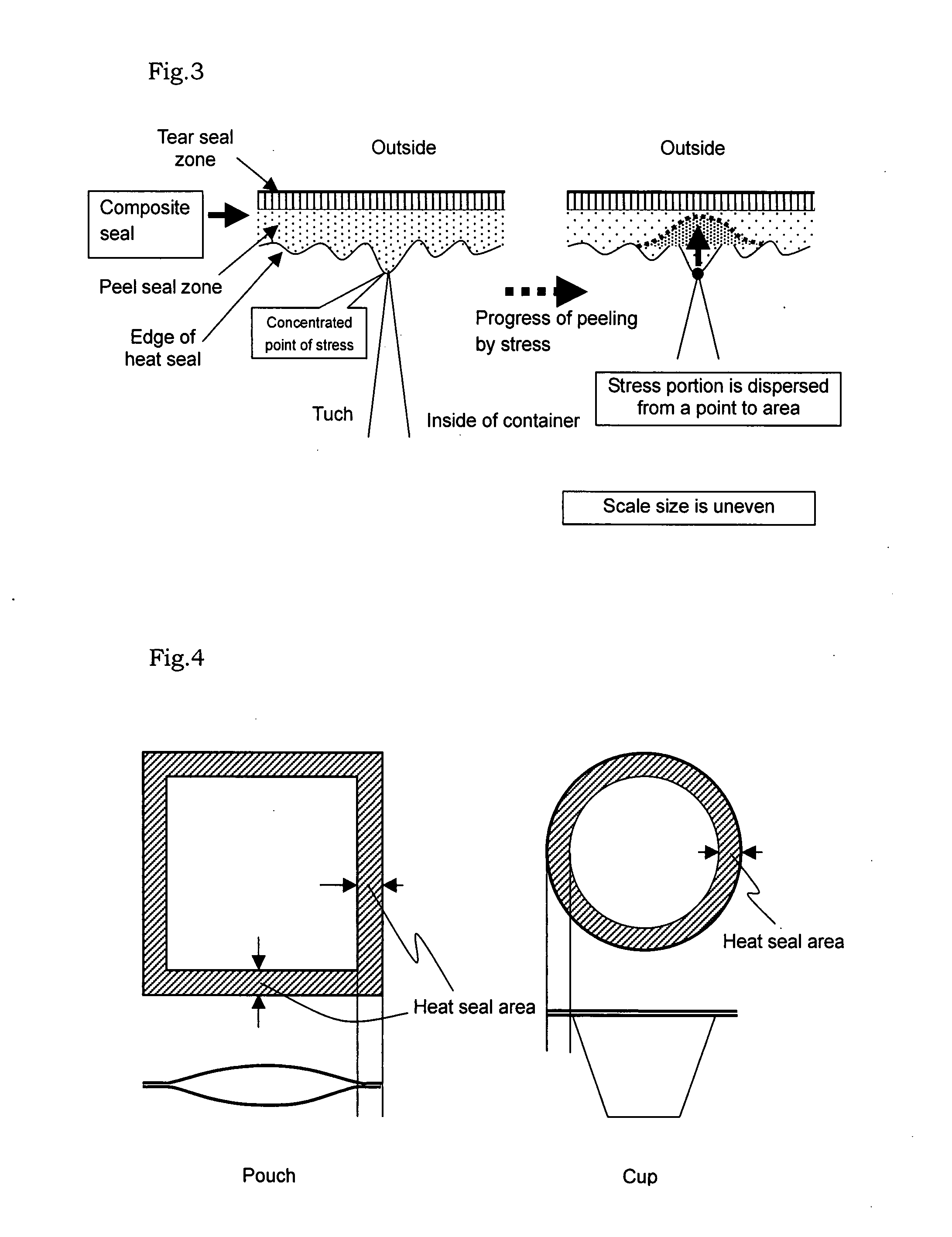 Method of forming composite seal structure of peel seal and tear seal