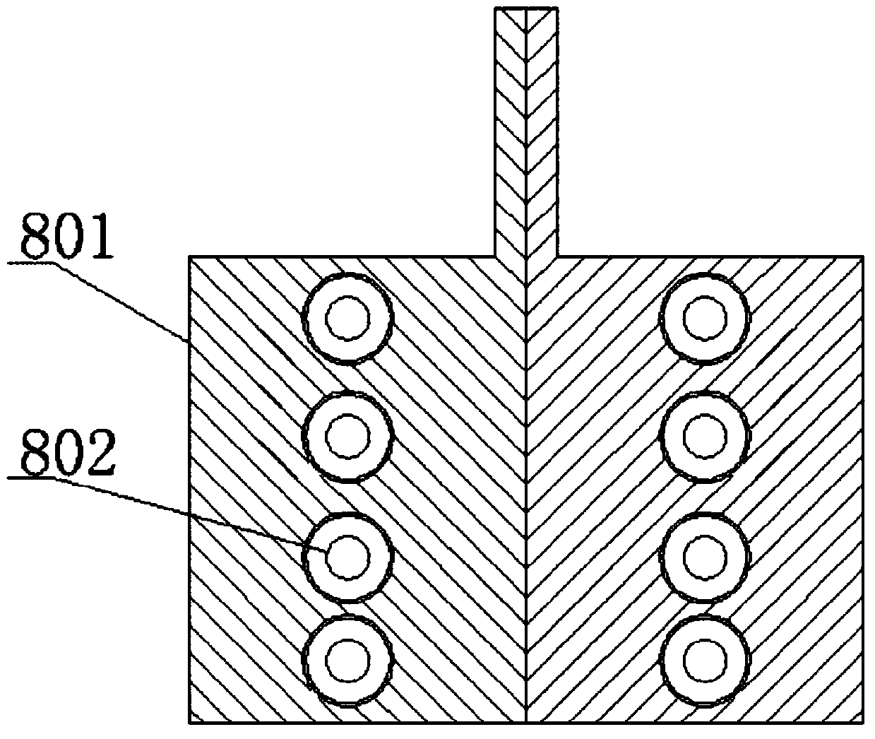 Eight-tube strain-prevention tubing pumping and feeding device