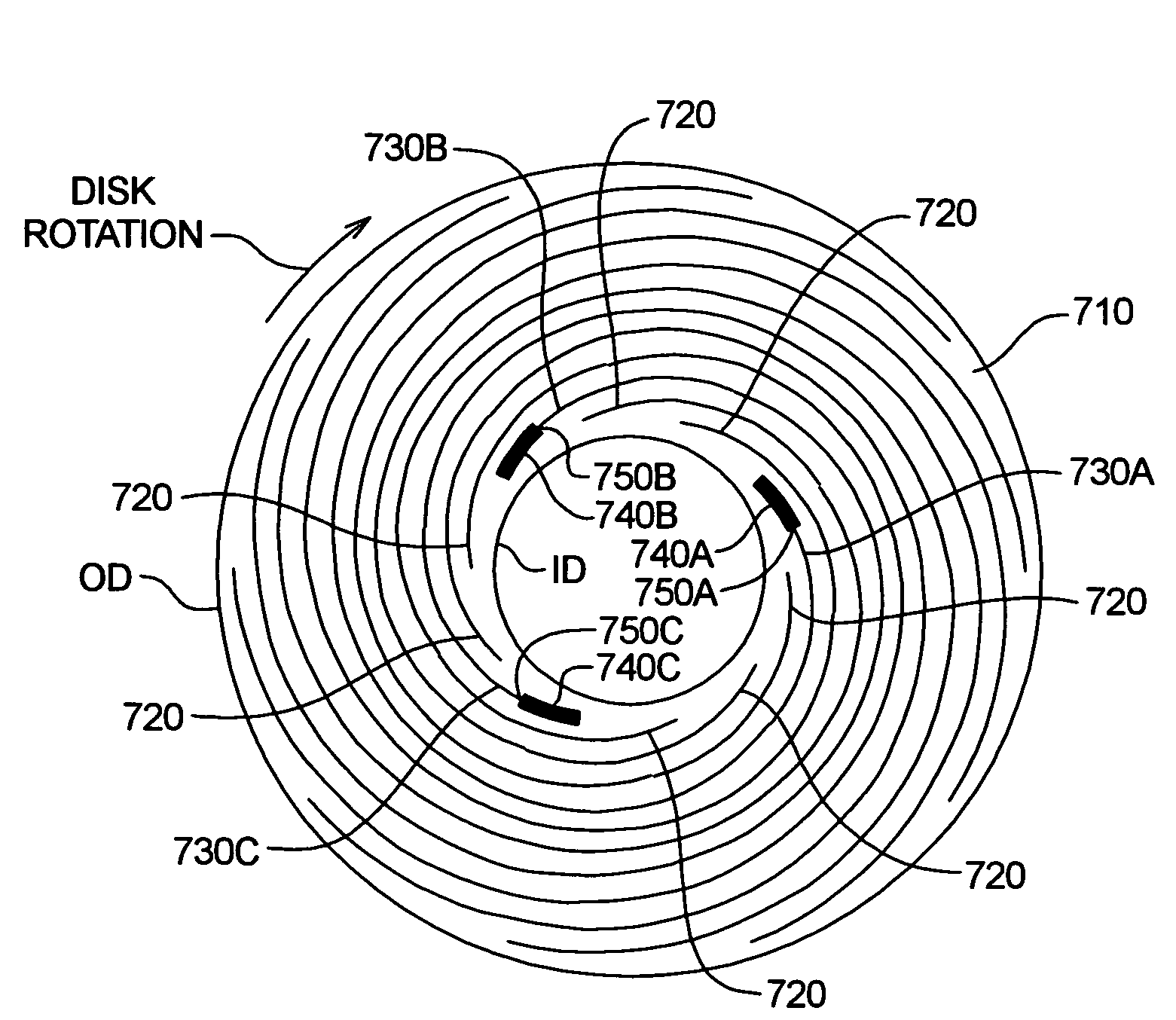 Spiral servo patterns with absolute reference point