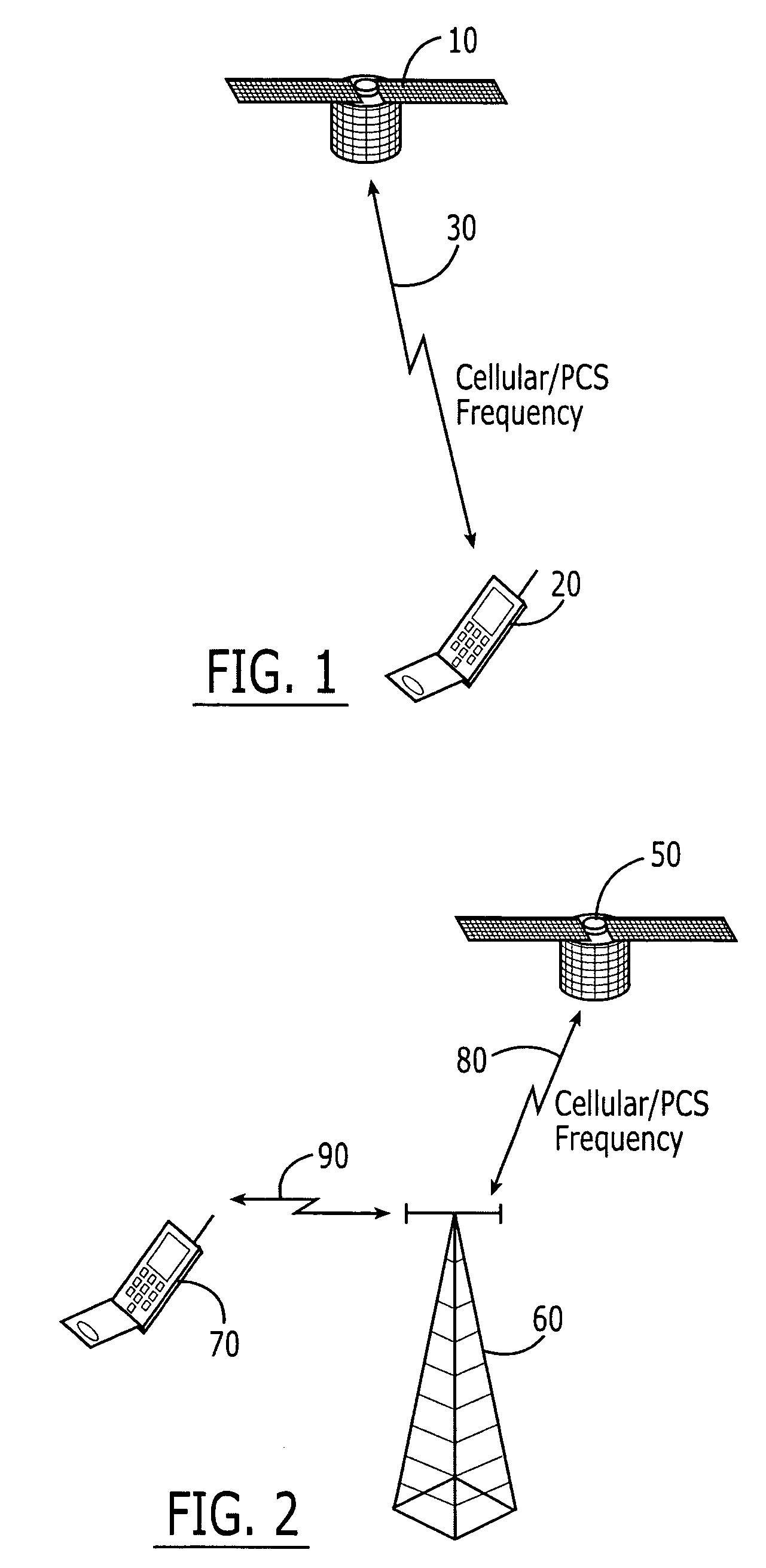 Systems and methods for space-based use of terrestrial cellular frequency spectrum