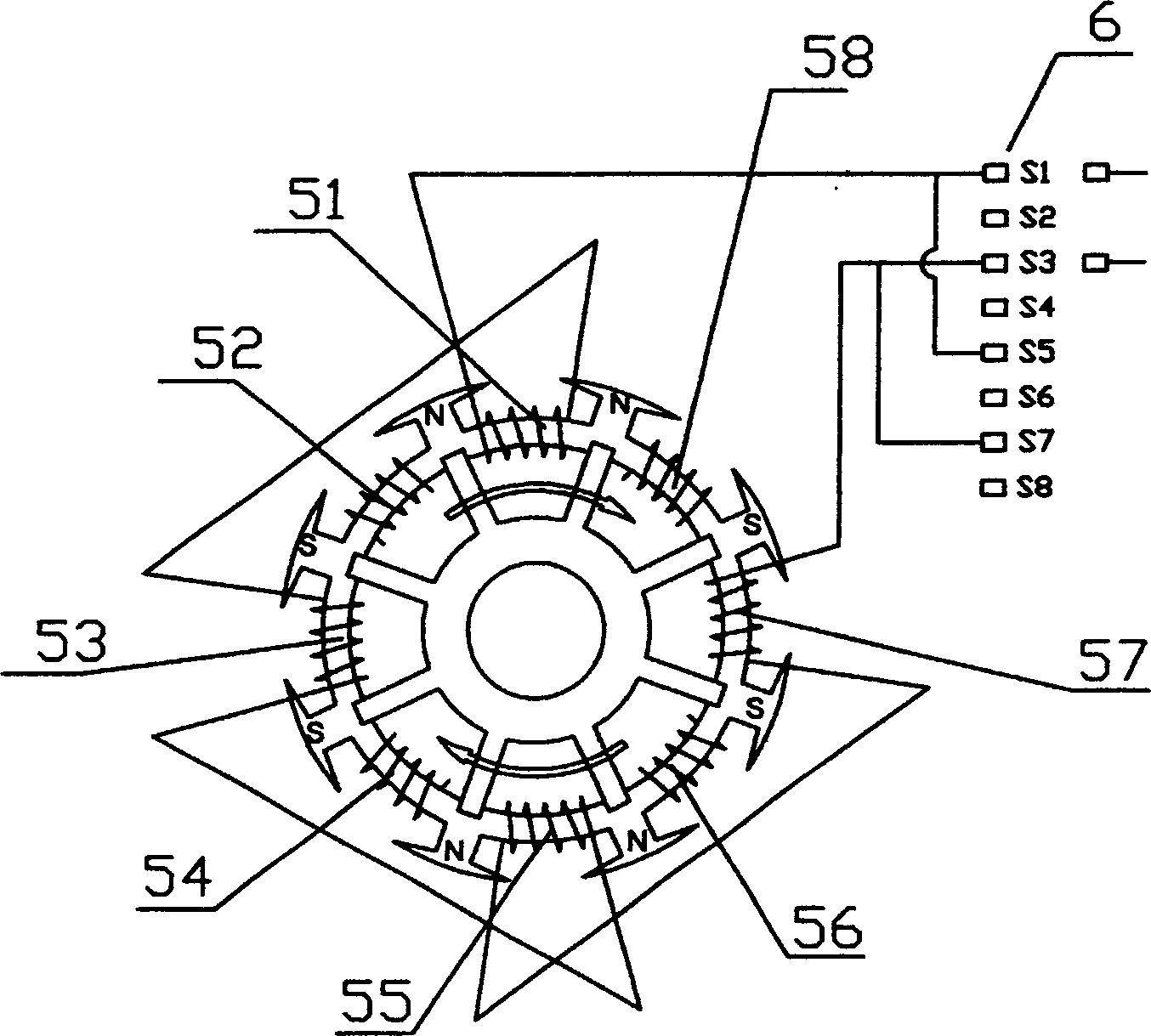 Multi-magnetic pole DC motor