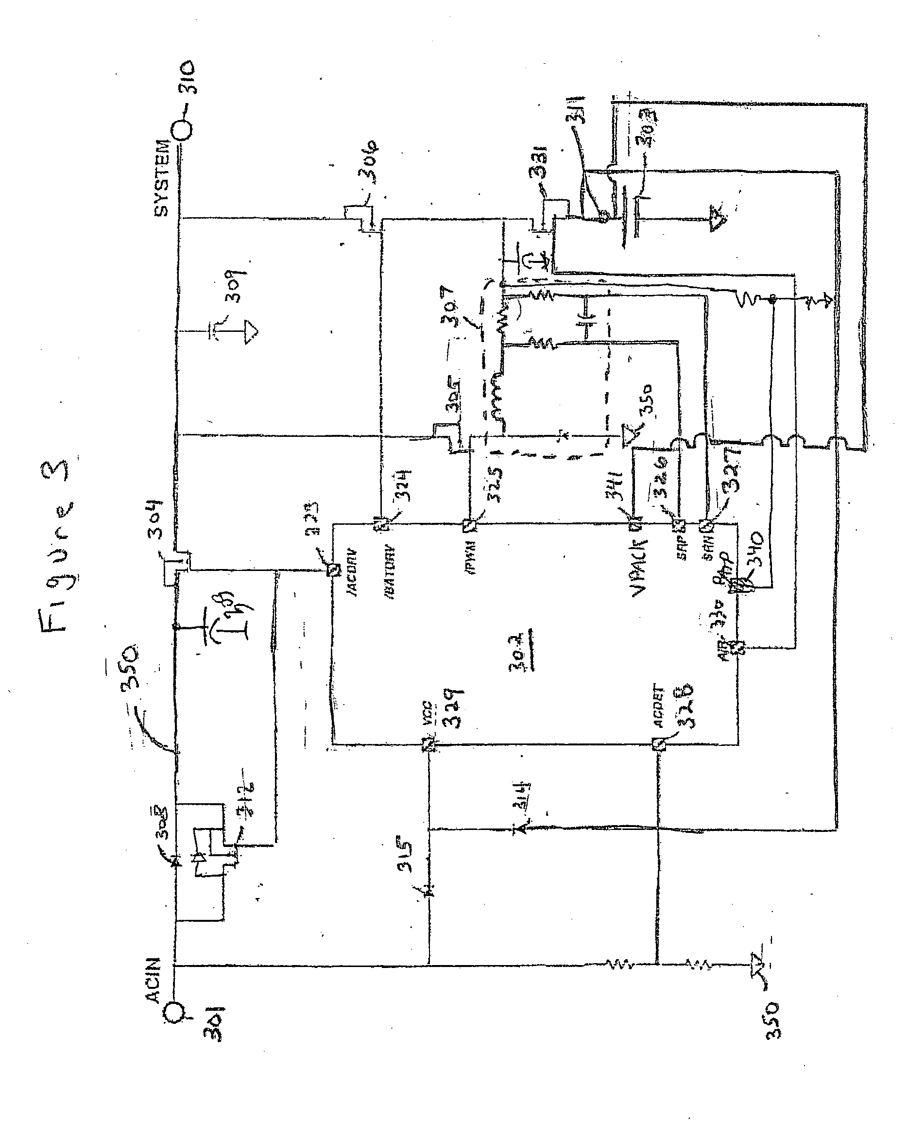 Architecture for switching power source to load in battery powered system