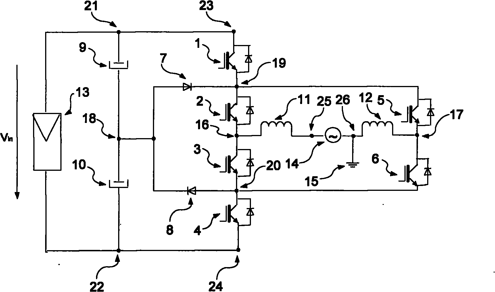 Photovoltaic grid-connected three-level inverter