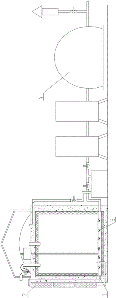 Cold area garage-type dry biogas fermentation system and working method thereof