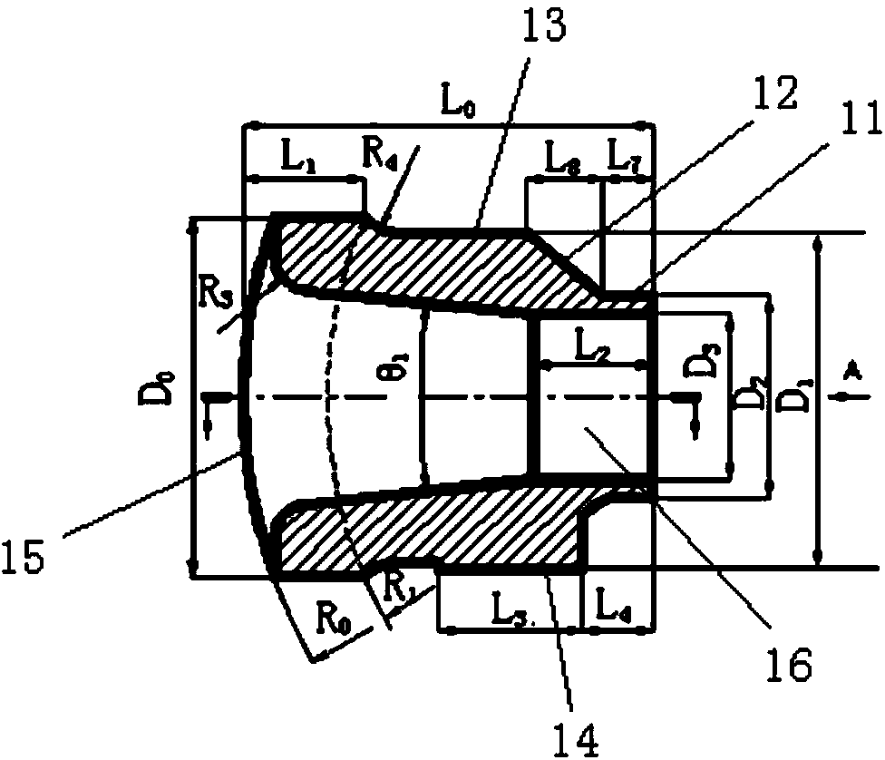 Integrated forming method for thick-wall hollow forge piece with boss on abnormal end face excircle