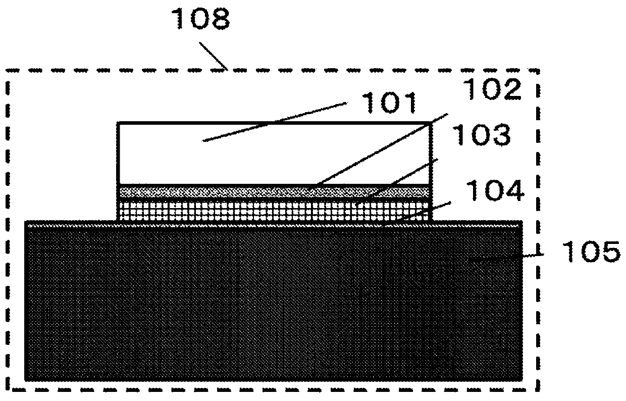 Mounting structure and nanoparticle mounting material