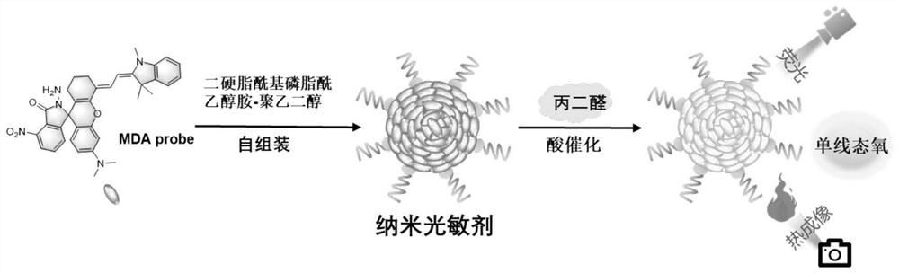 Activatable nano photosensitizer as well as preparation method and application thereof