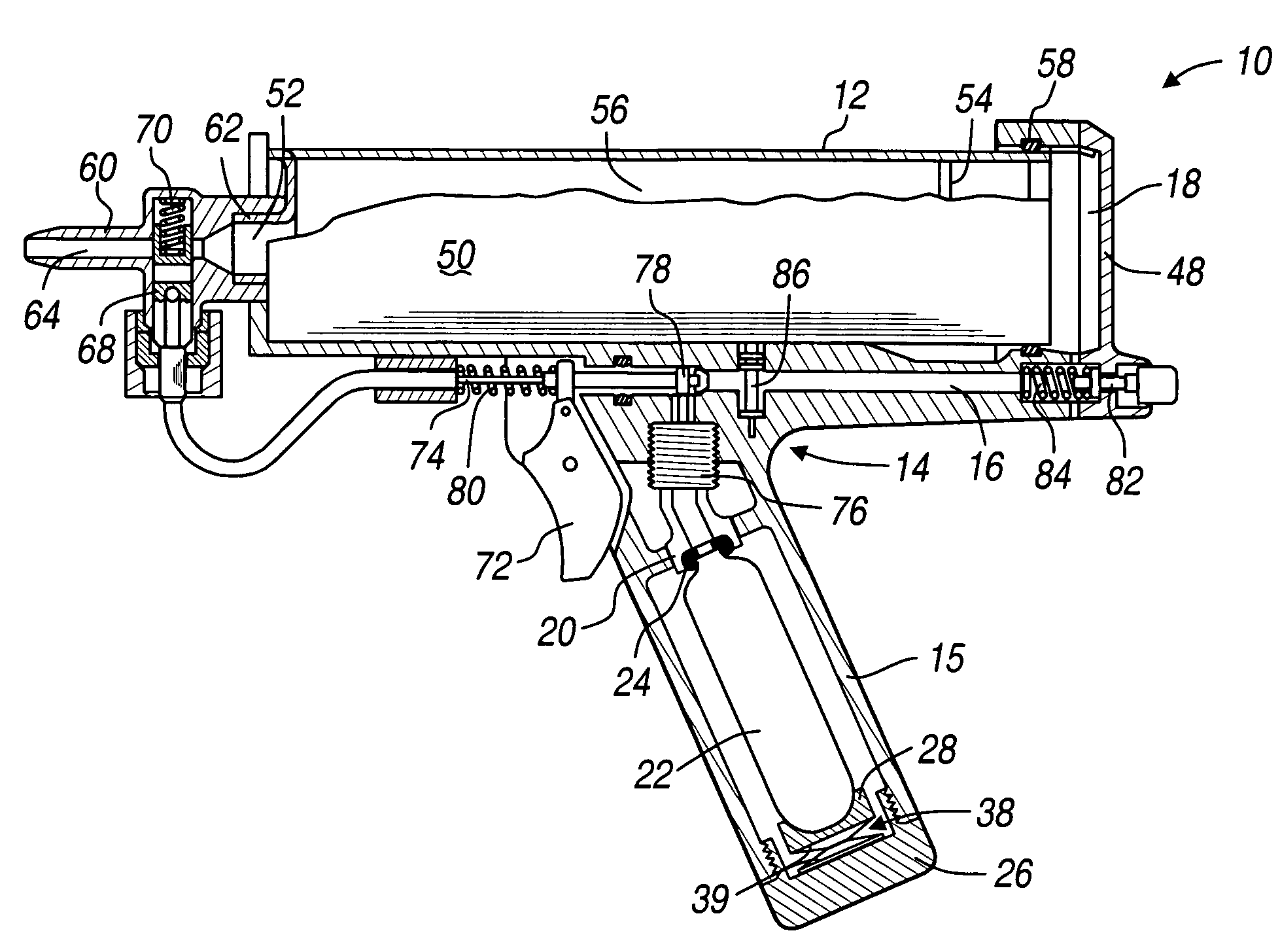 Pressure release connection and pneumatic dispensing device