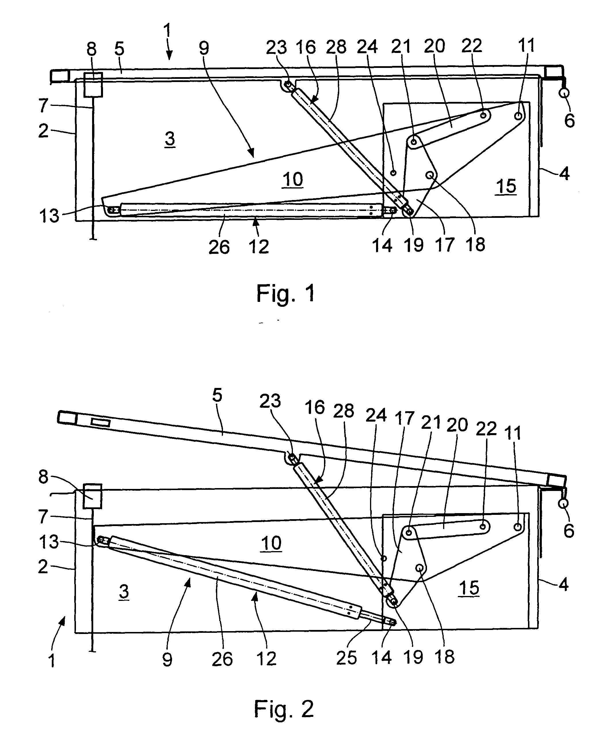 Opening flap, in particular flue gas escape flap, and opening mechanism therefor