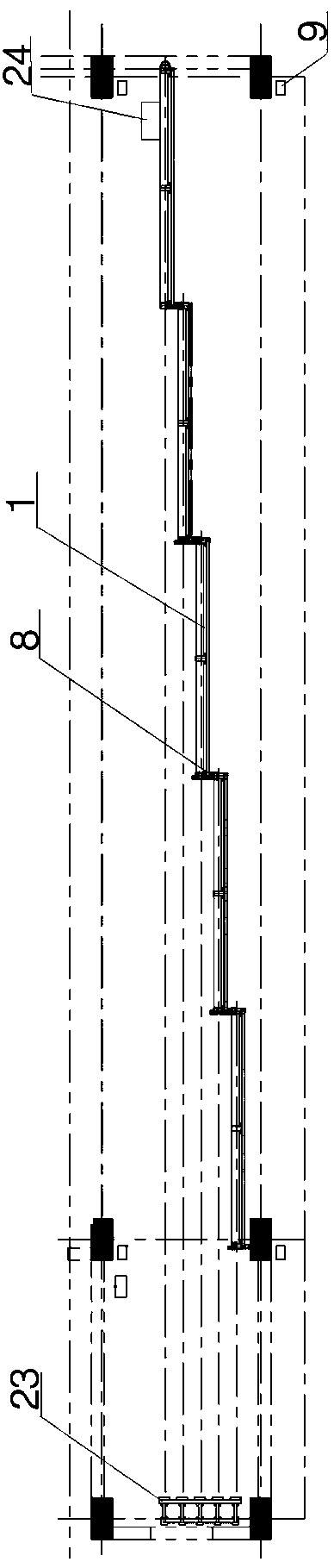 Multiple-overlapping anti-derailment balance hangar door