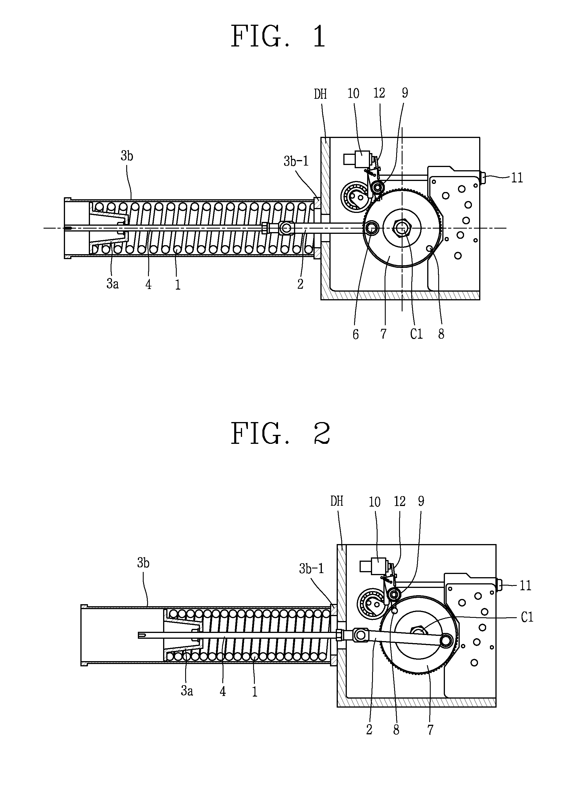 Spring actuator for circuit breaker