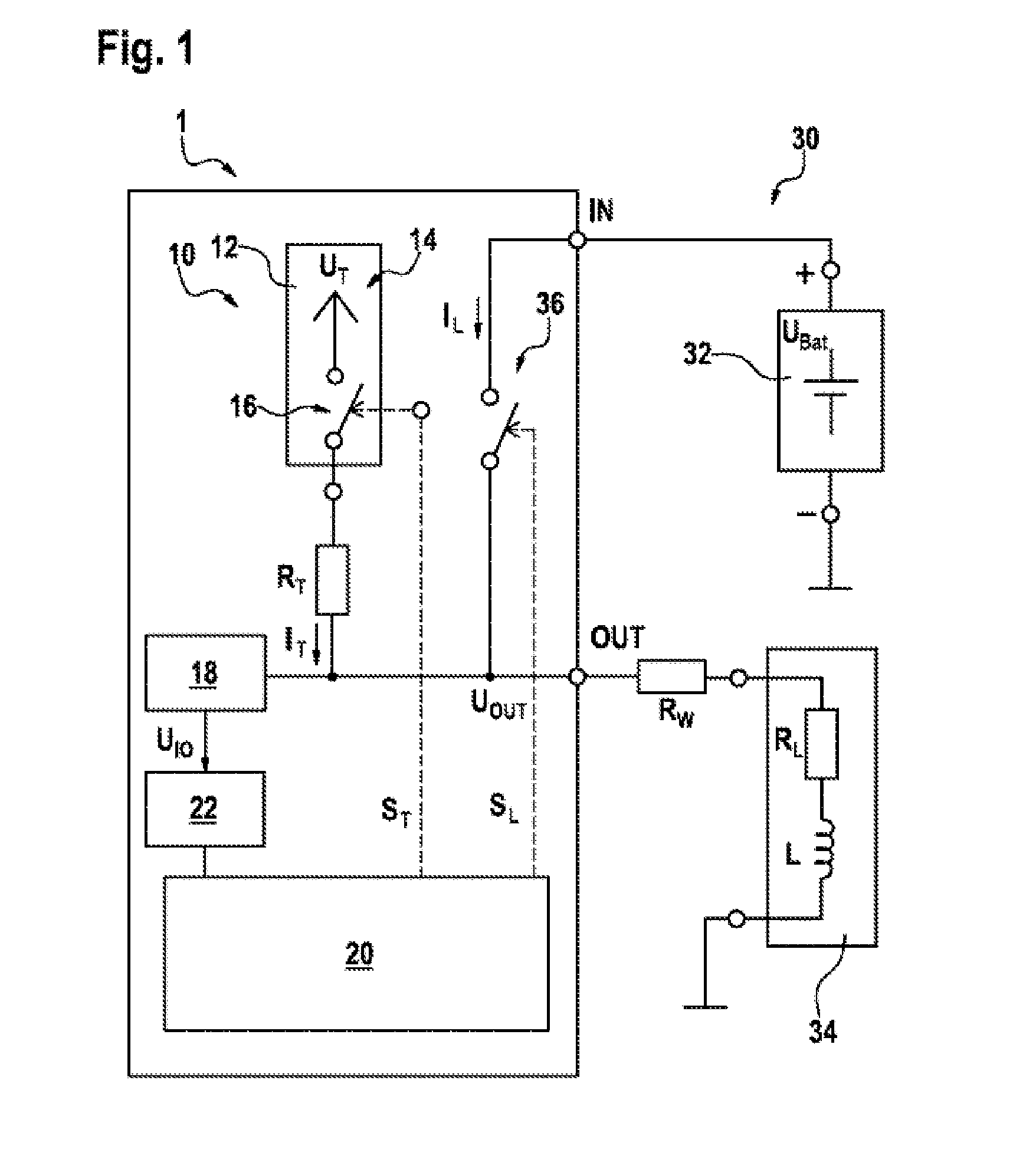Method and circuit assembly for the diagnosis of a load path in a vehicle