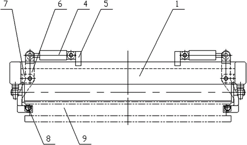 Floating mold clamping device for sand core follow-up pallet