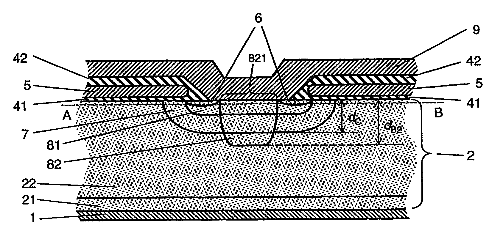Igbt cathode design with improved safe operating area capability