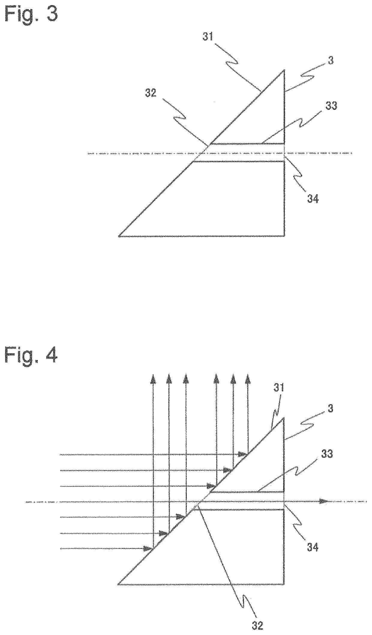 Projection device and interface device having mirror which reflects light other than zero-order light toward a projection lens