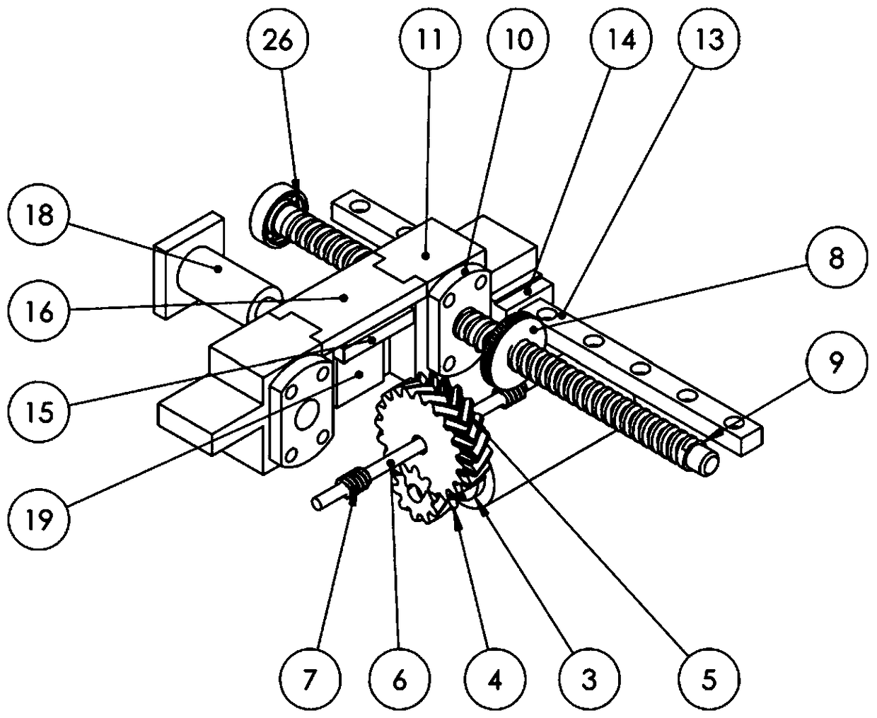 In-situ test device for material structure and performance under the combined driving mode of motor and hydraulic pressure