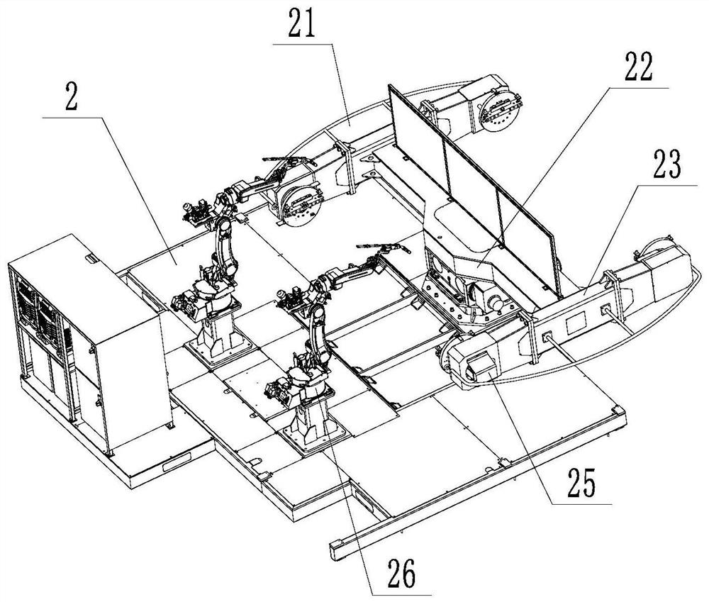 Axle housing body automatic production line based on multi-vehicle-type flexible production