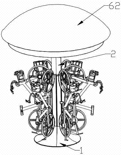 A fixed parking device for shared bicycles