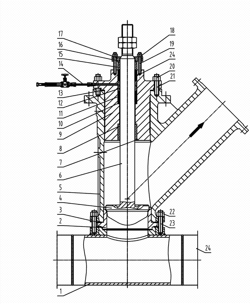 Adduction disc type pipeline angle valve capable of being adjusted to be opened and closed