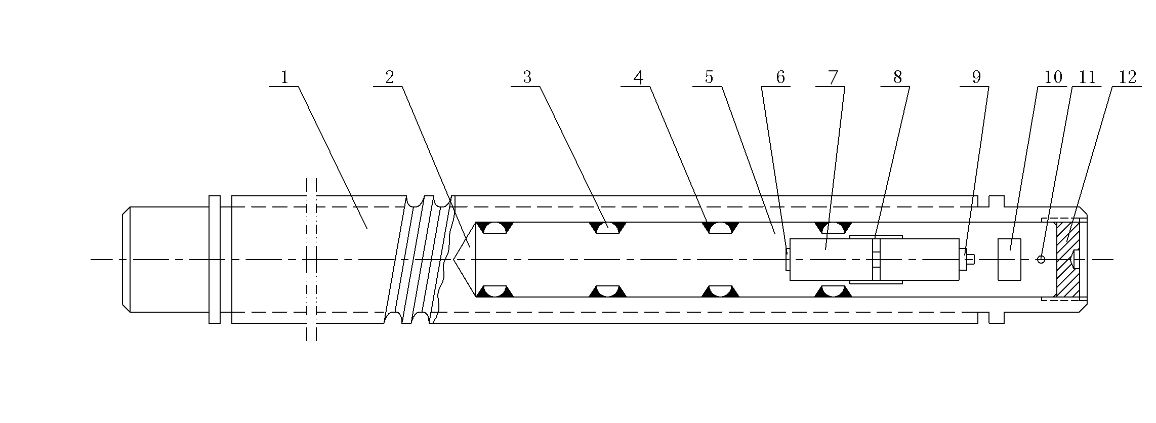 Embedded type multipoint wireless temperature measurement method of guide screw