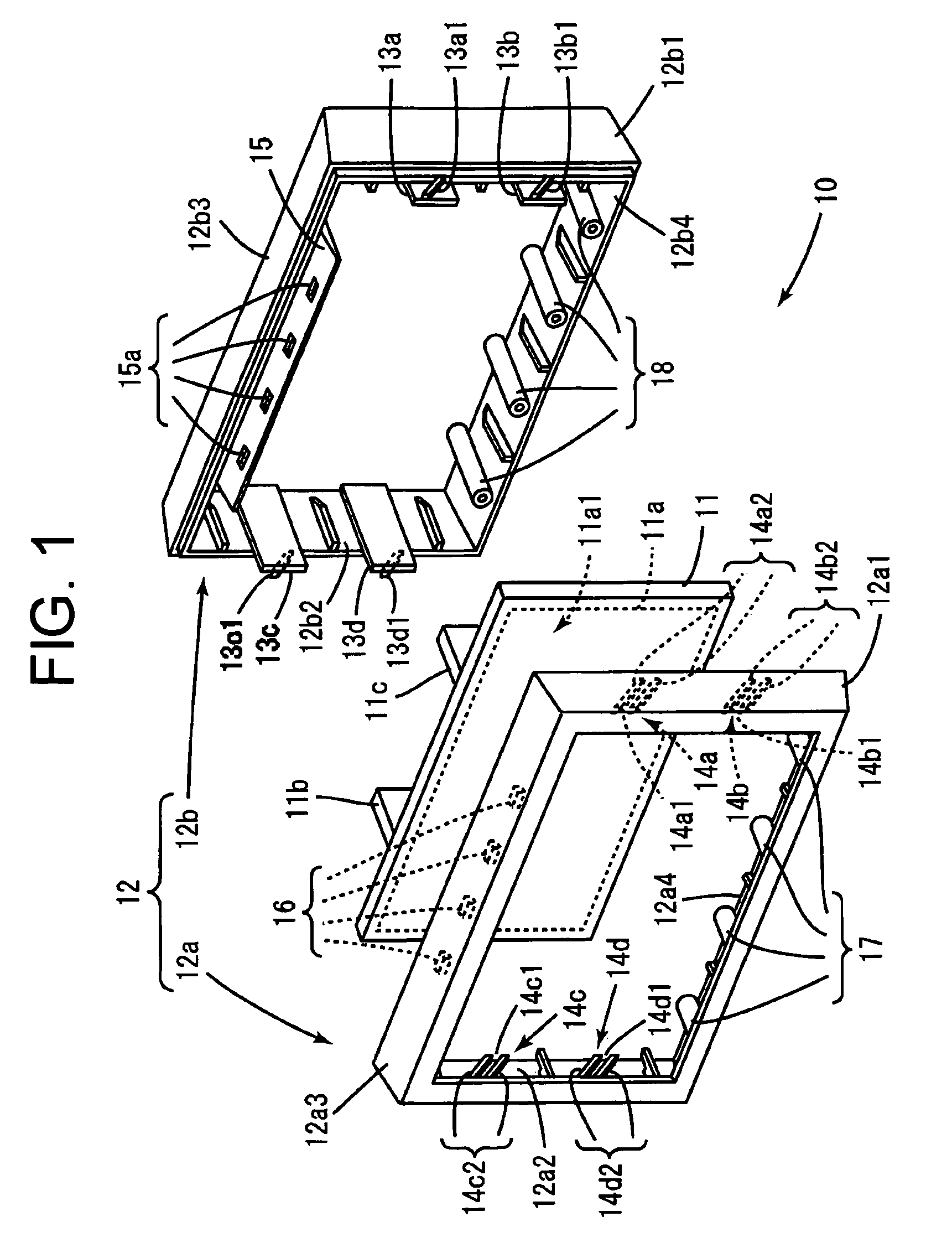 Assembling structure for flat-panel display unit, and flat-panel television