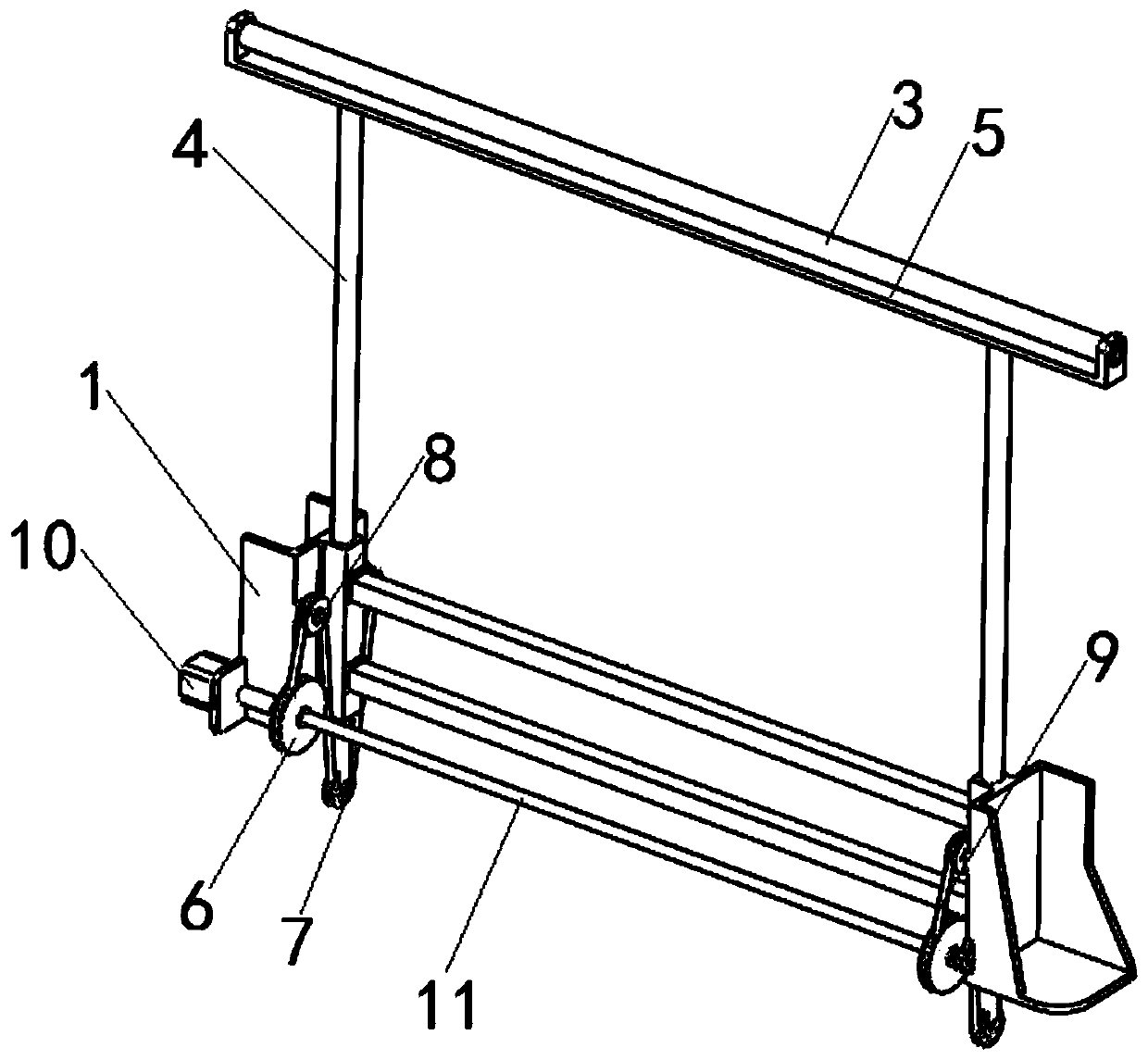 Bridge wind barrier device with adjustable height and porosity