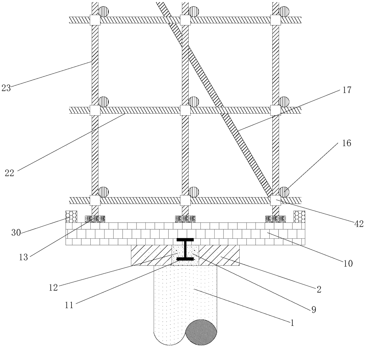 Concrete-filled steel tube arch bridge construction support system and construction method