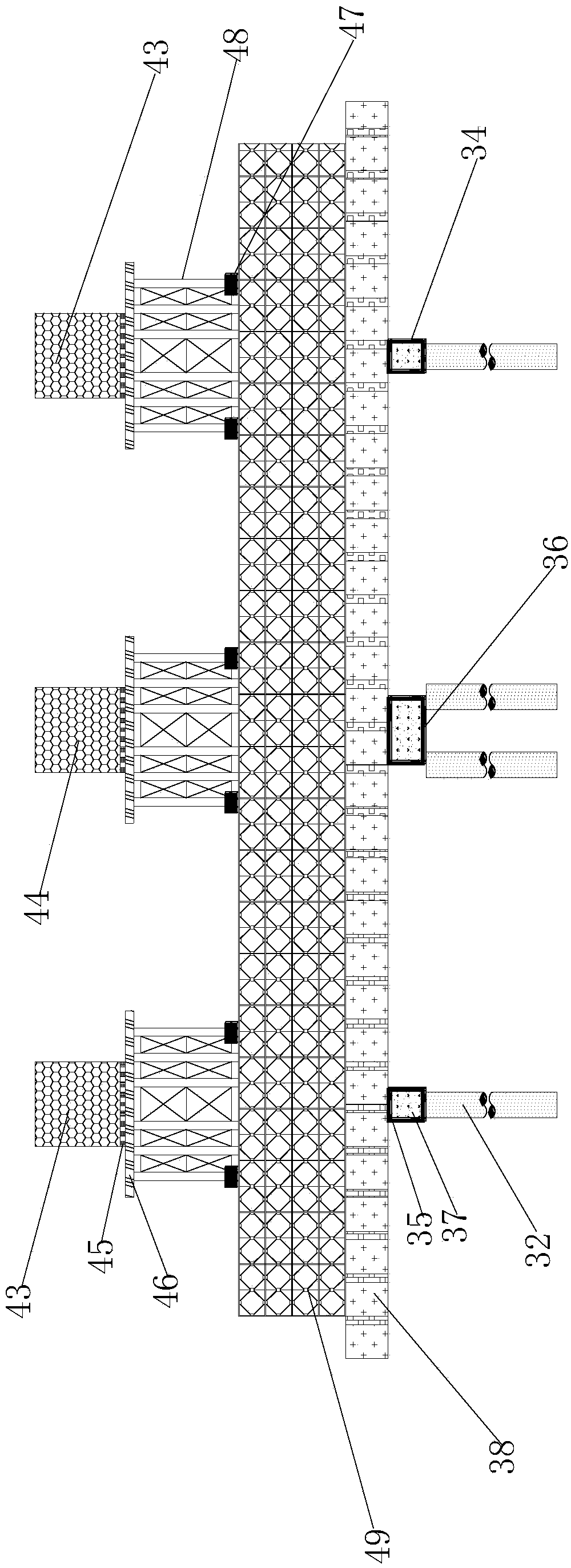 Concrete-filled steel tube arch bridge construction support system and construction method