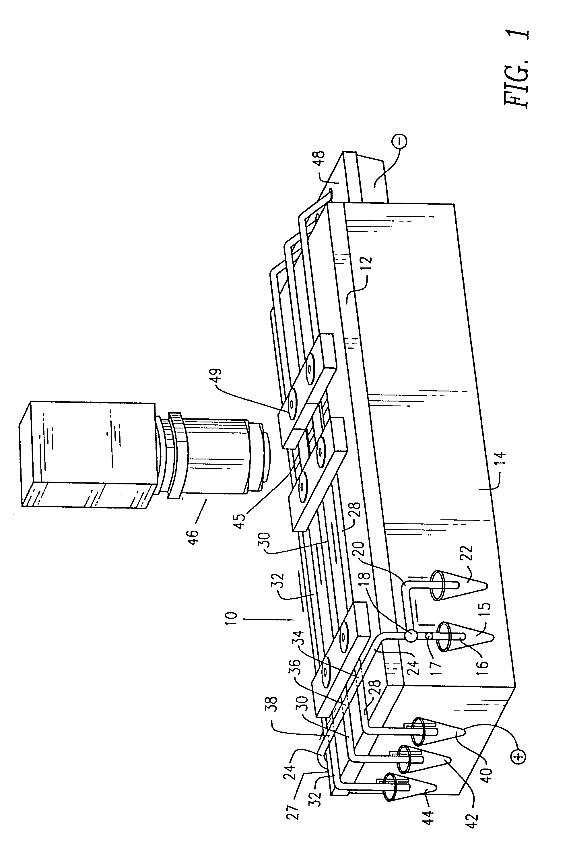 Electrophoresis apparatus having staggered passage configuration
