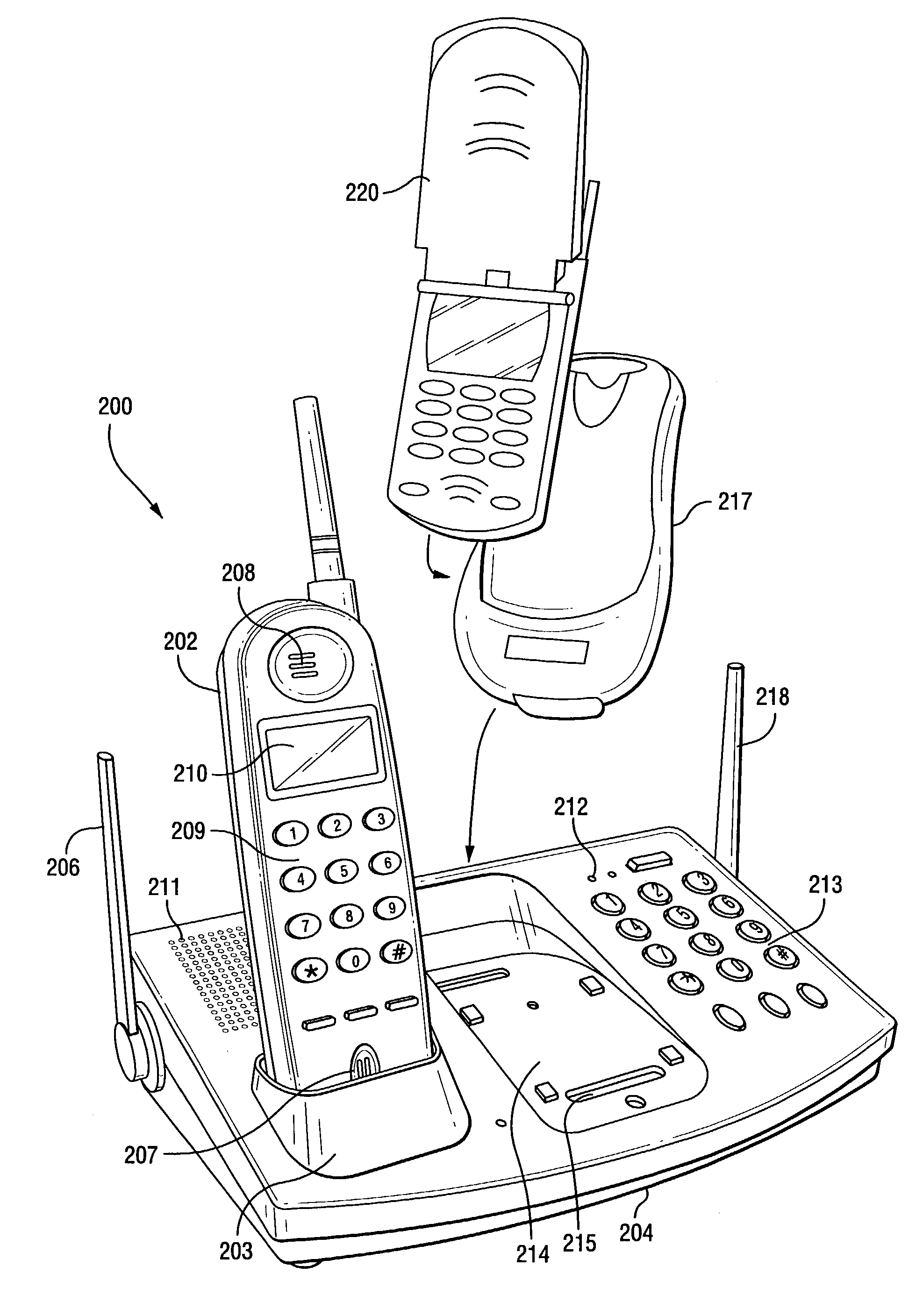 Communication system for landline and wireless calls
