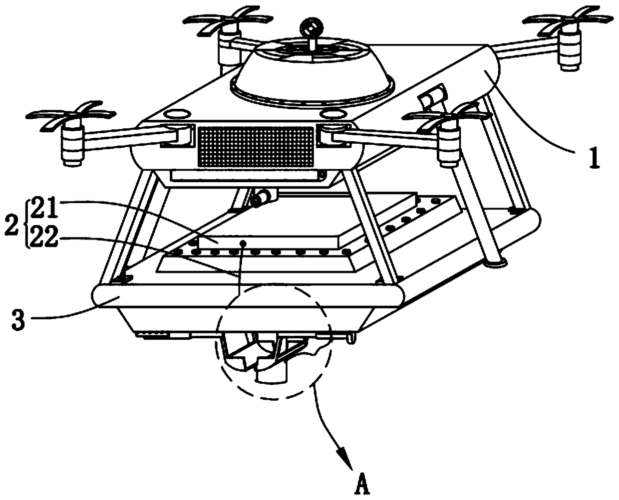Suspended intelligent fire extinguishing device based on unmanned aerial vehicle