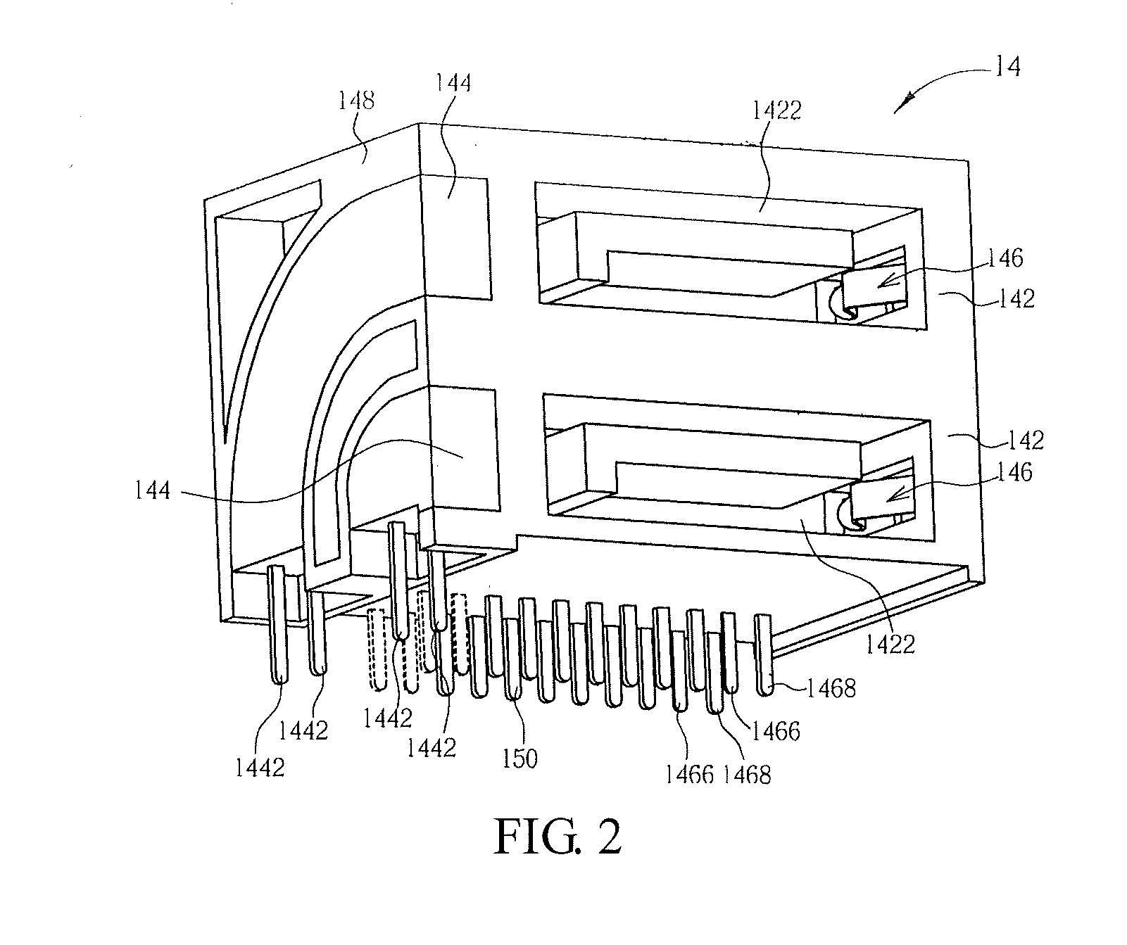 Connecting module with optical indication