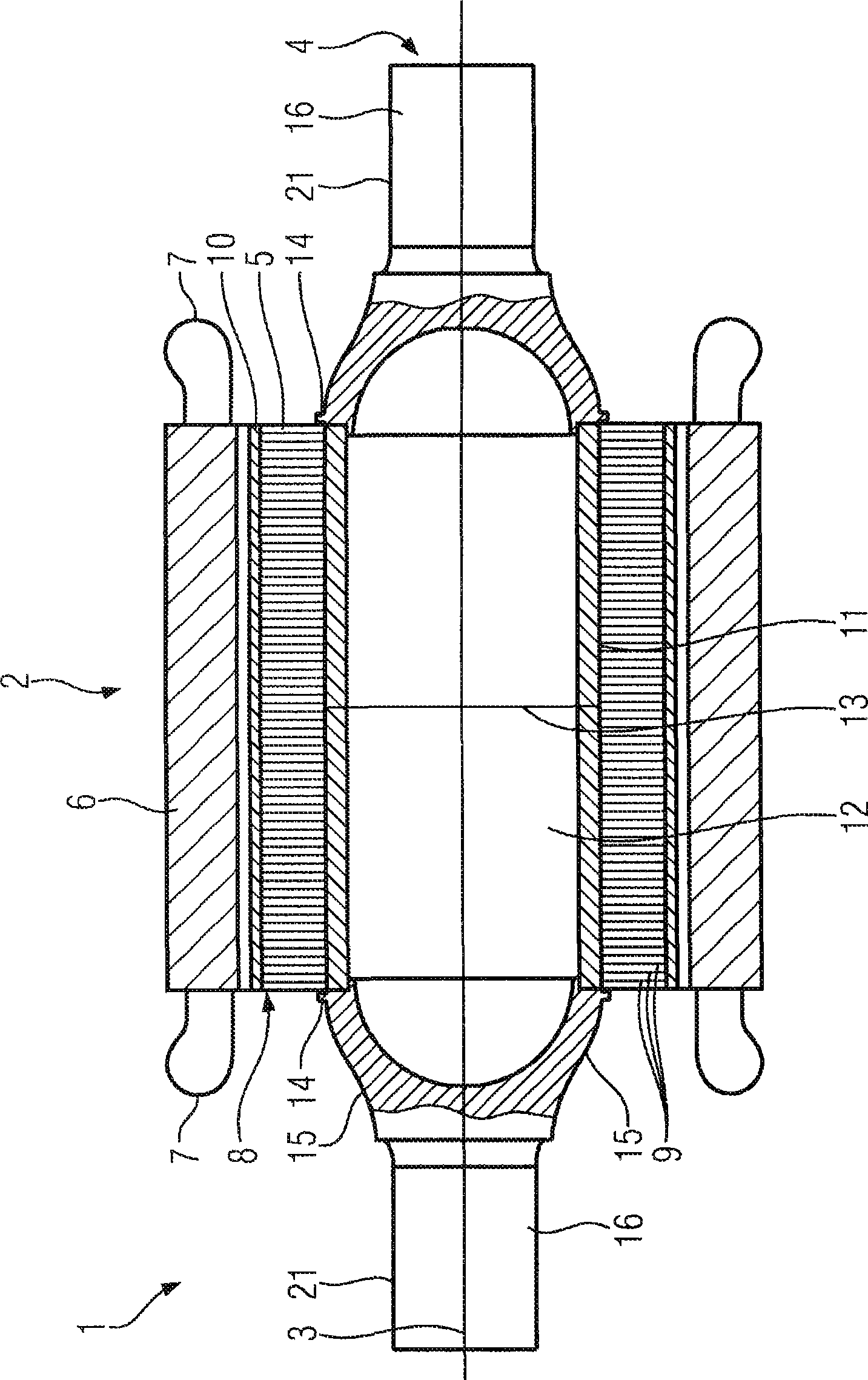 Wheel set shaft for an electric drive unit mounted on the axle and drive unit