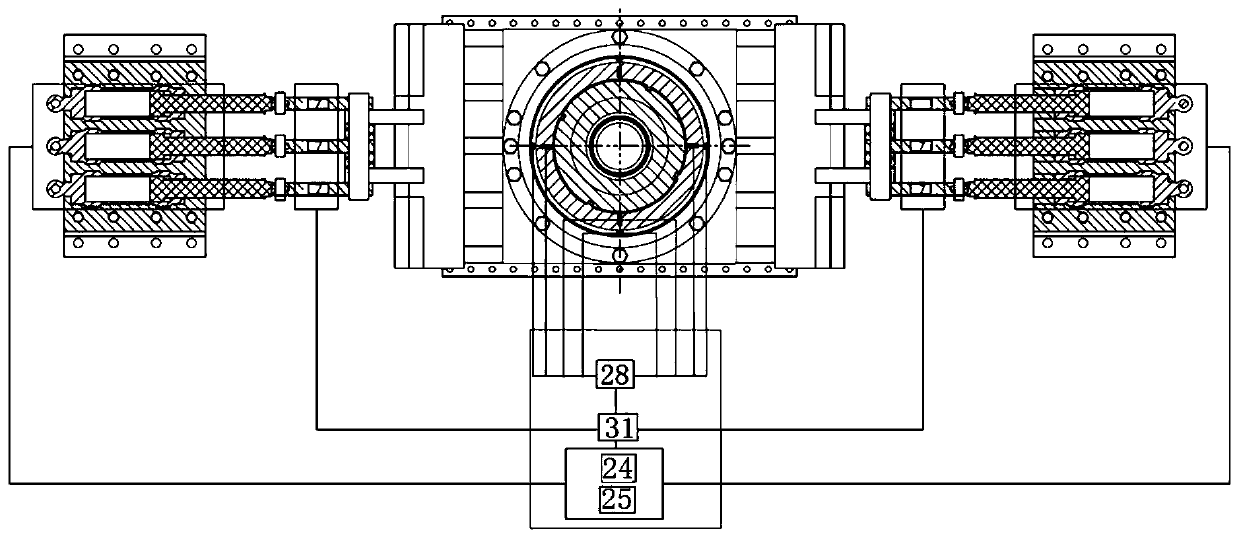 An experimental device and method for a wellhead connector large-load tension-compression bending test