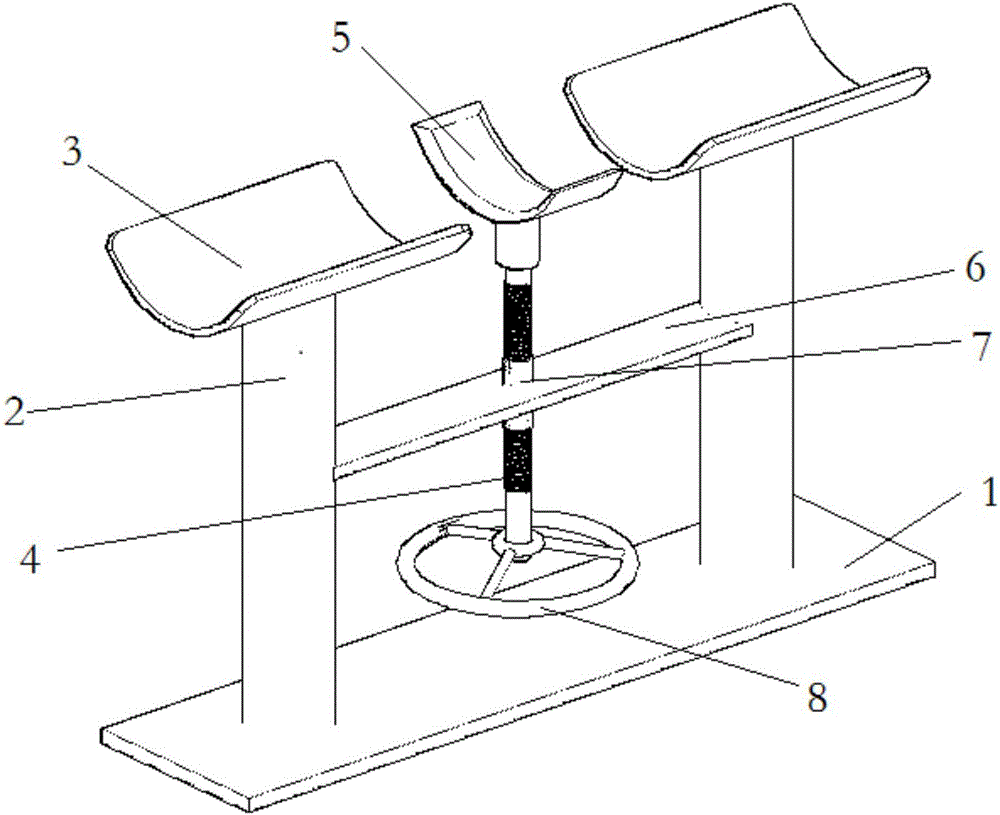 Bamboo material straightening device and working method