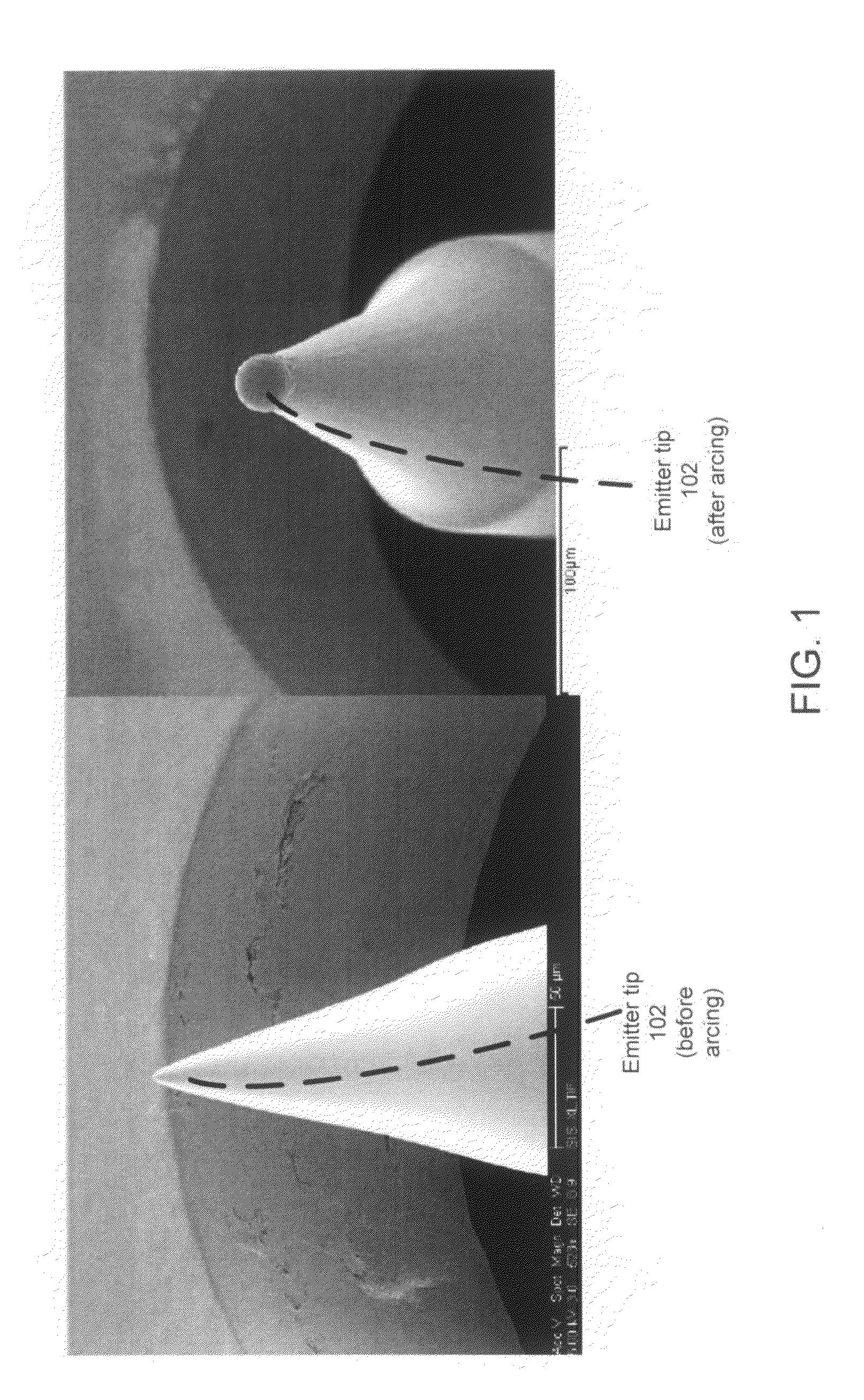 Thermal field emission electron gun with reduced arcing