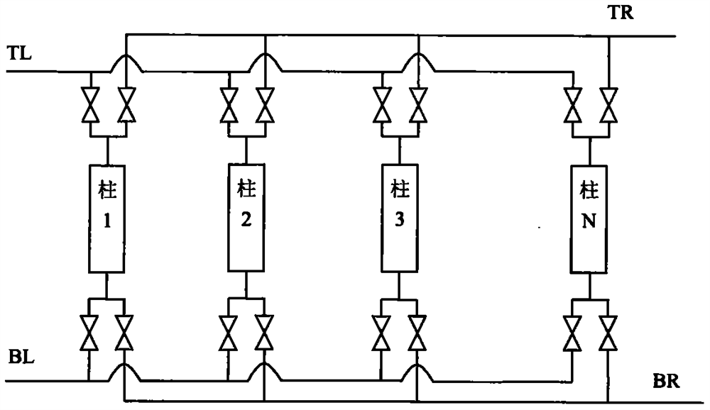 Production-type two-dimensional liquid chromatography interface and production-type two-dimensional liquid chromatography separation system