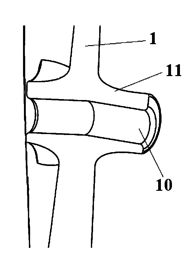 Lacing hole boss structure of turbine blade and matching structure for lacing hole boss structure and loose lacing wires