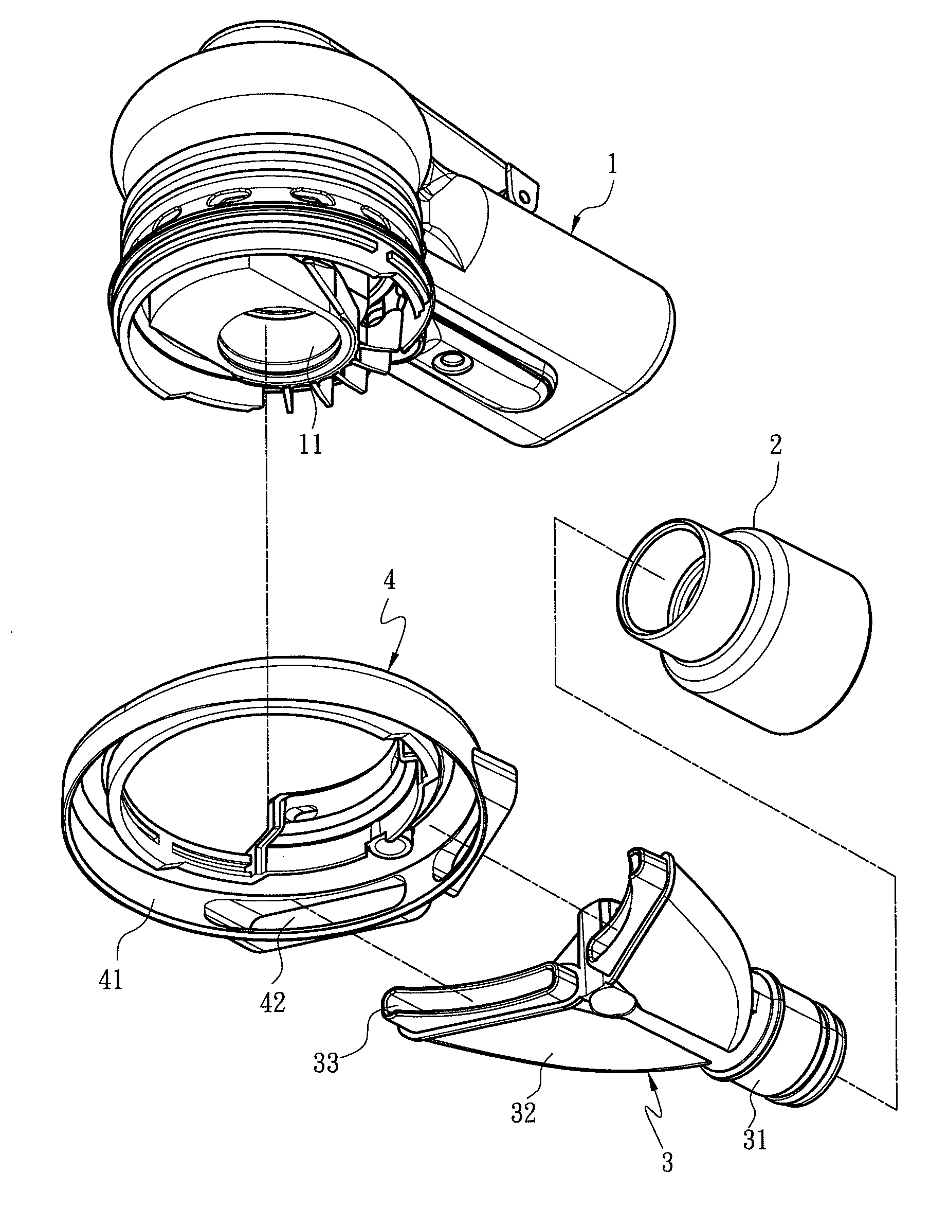 Negative pressure dust collection structure for power tools