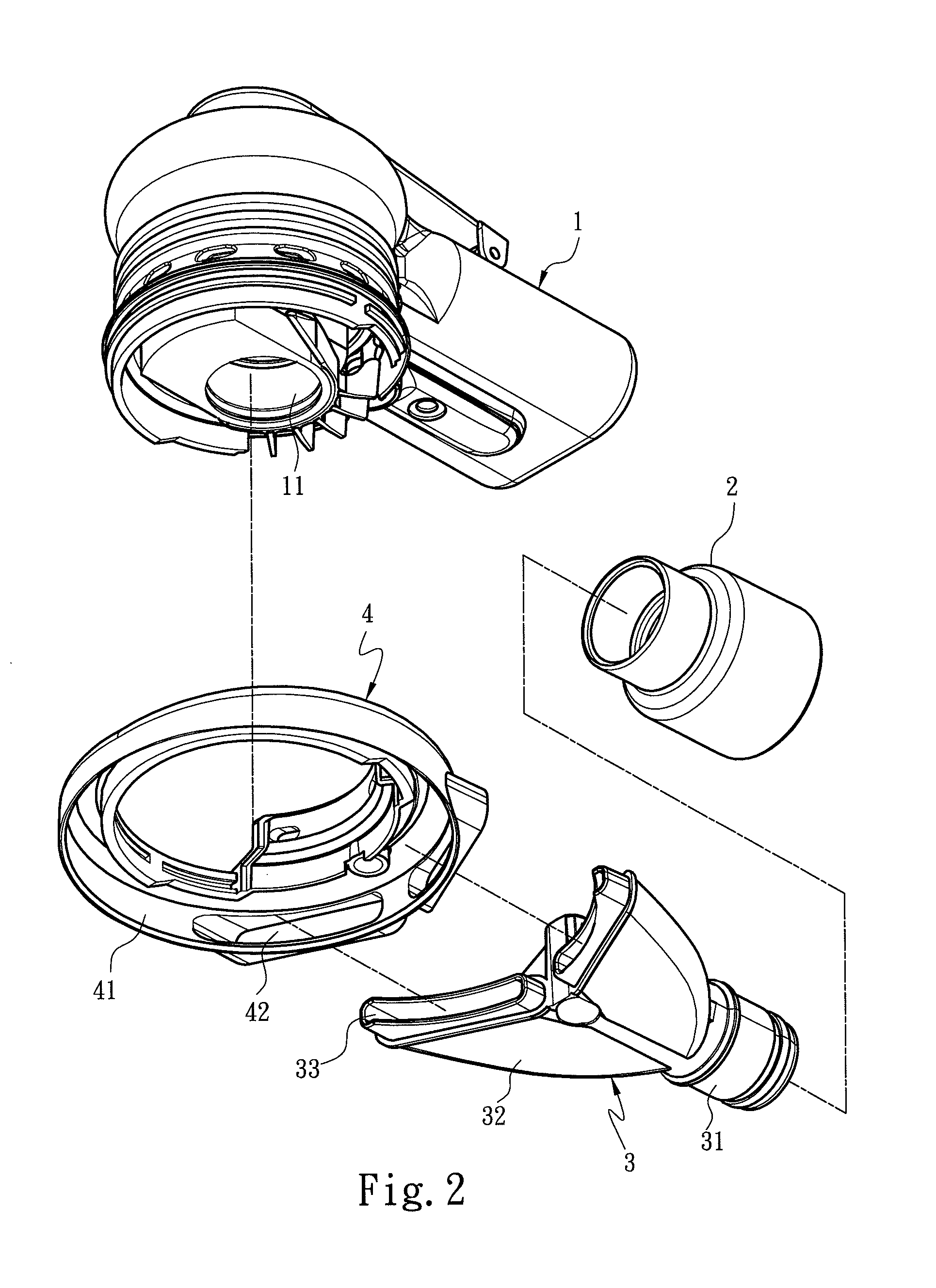Negative pressure dust collection structure for power tools