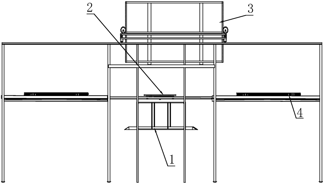 Lifting type parking device above road and parking method