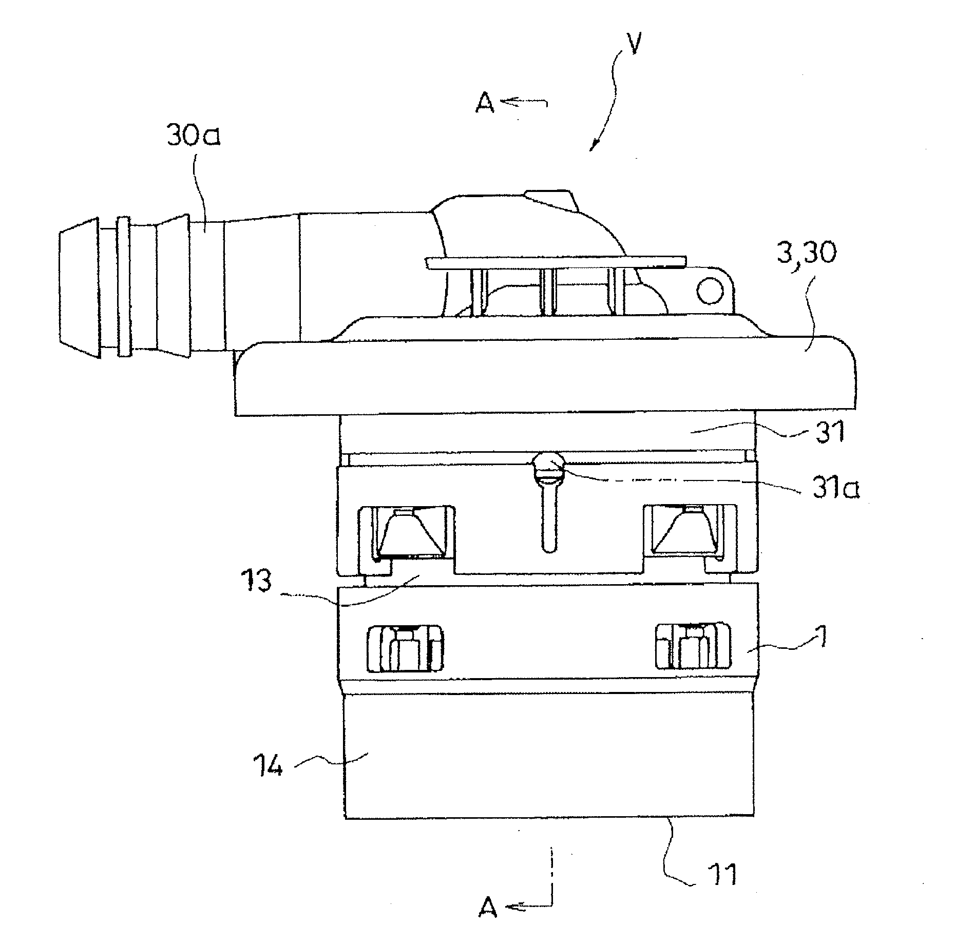 Valve device for fuel tank